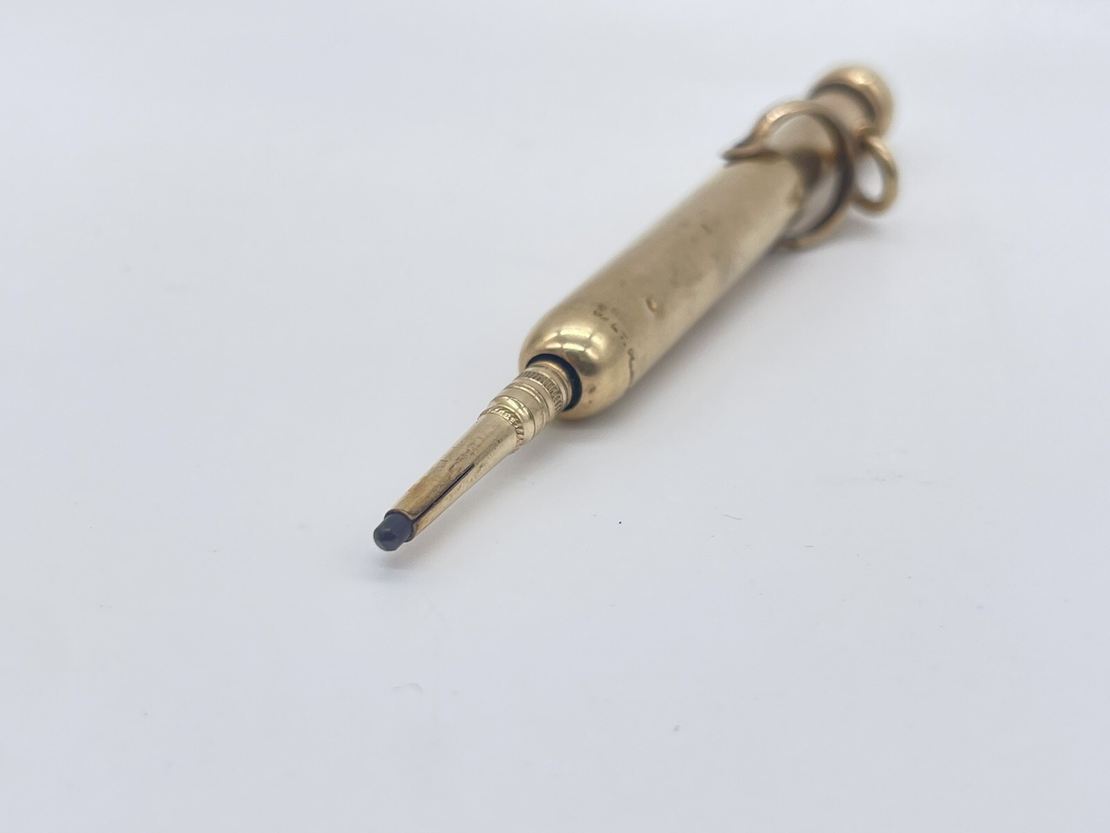 Antique W S Hicks NY 10k Yellow Gold Plate Propelling Chatelaine Pencil Works