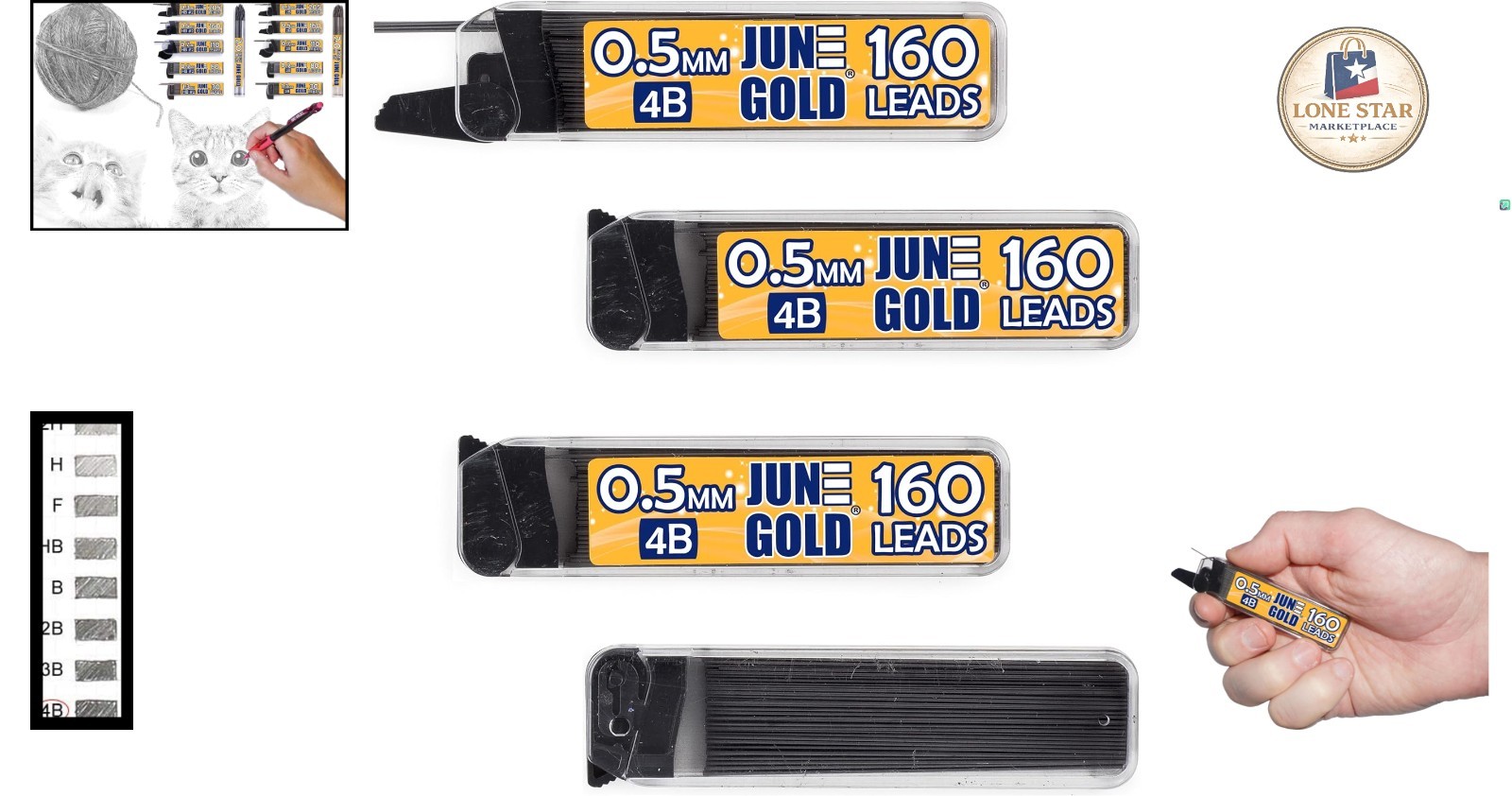 640 4B Graphite Lead Refills – 0.5mm Fine Thickness – Break Resistant