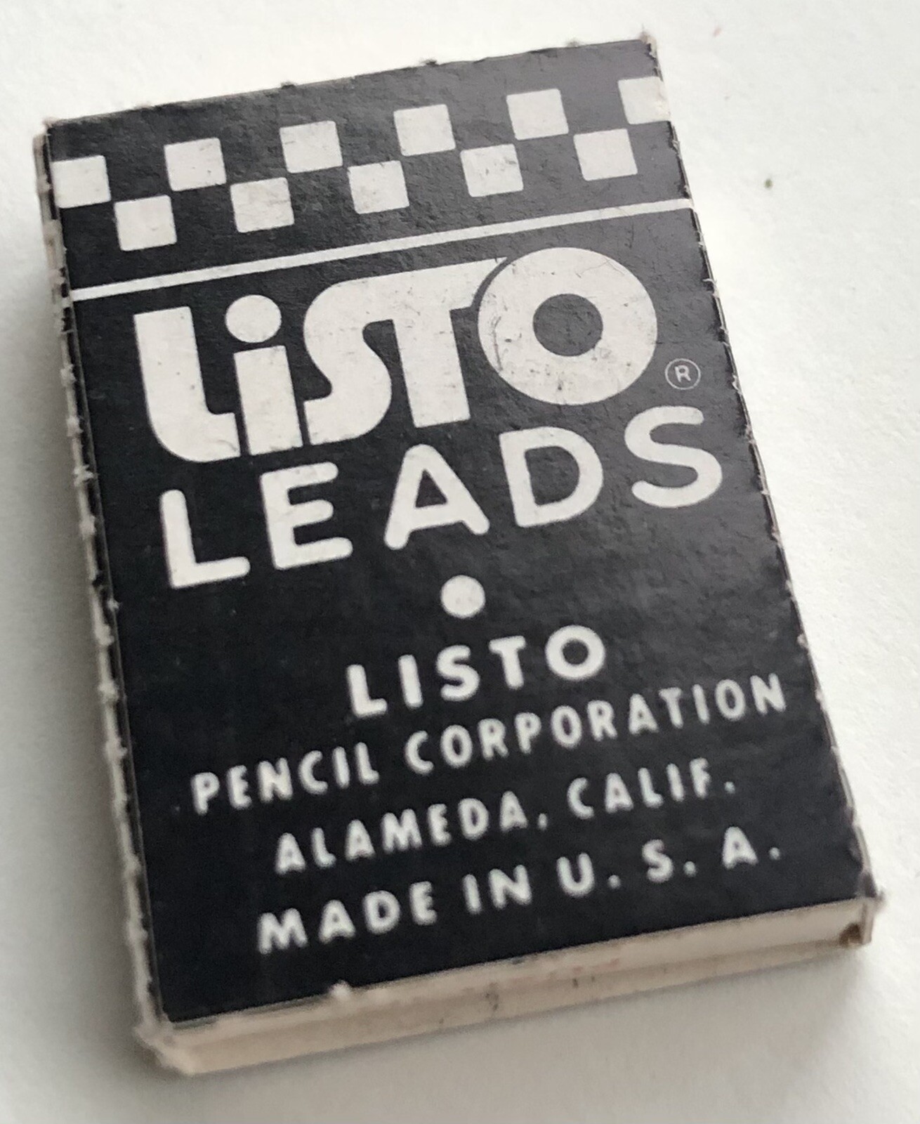 Vintage LISTO Pencil Corporation 4mm Black No. 162 Marking Lead 6 Pack CA USA