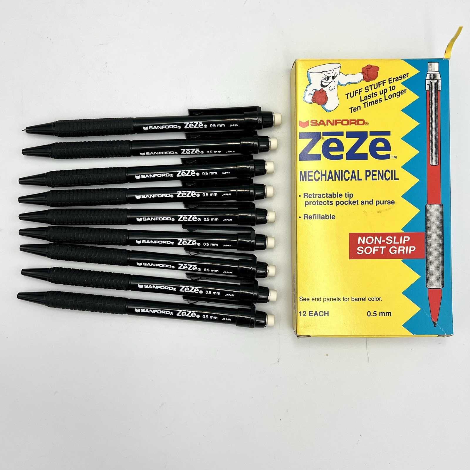 VINTAGE SANFORD ZeZe Mechanical Pencils 0.5mm Japan New in Box Black #64501