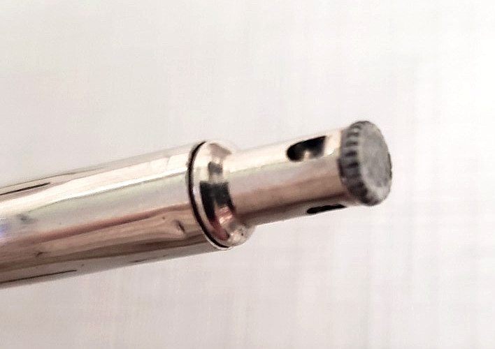 1930s Sheaffer Balance Mechanical Pencil Black & Pearl Celluloid, Separated View