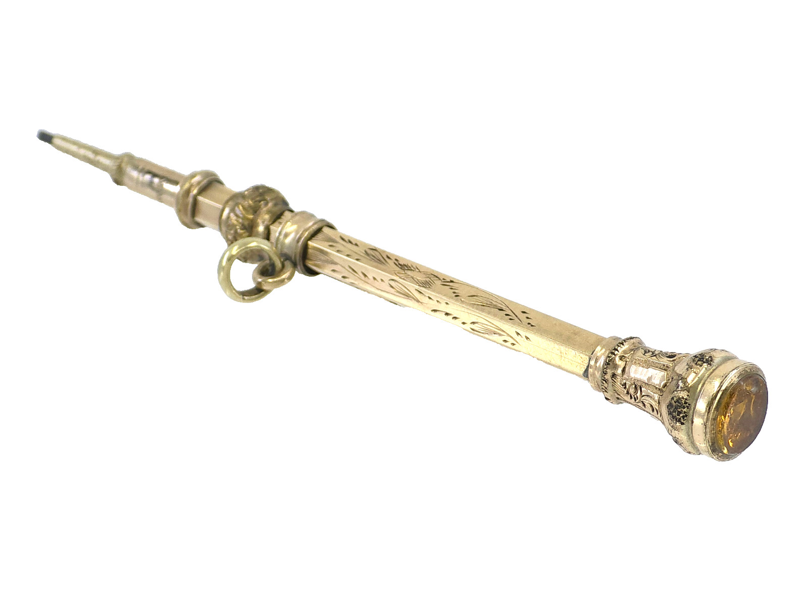 ANTIQUE SOLID 9K GOLD VICTORIAN MECHANICAL PENCIL / TESTED GOLD with XRF MACHINE