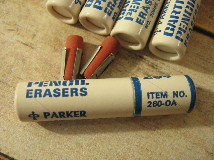 Vintage Parker Pen Jotter Cartridge Pencil Eraser Refills 2 Per Tube 260-0A 2098