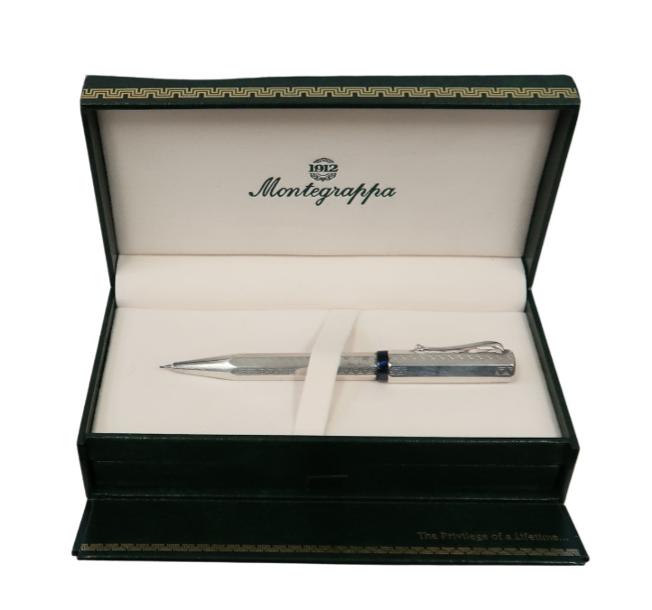 Montegrappa Privilege Small Sterling Silver Decorated 0.7mm Pencil New In Box