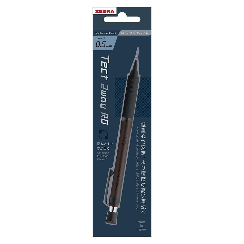 ZEBRA Mechanical Pencil, Tect 2-Way RO, 0.5mm, Graphite Black, Knurled Model, P-