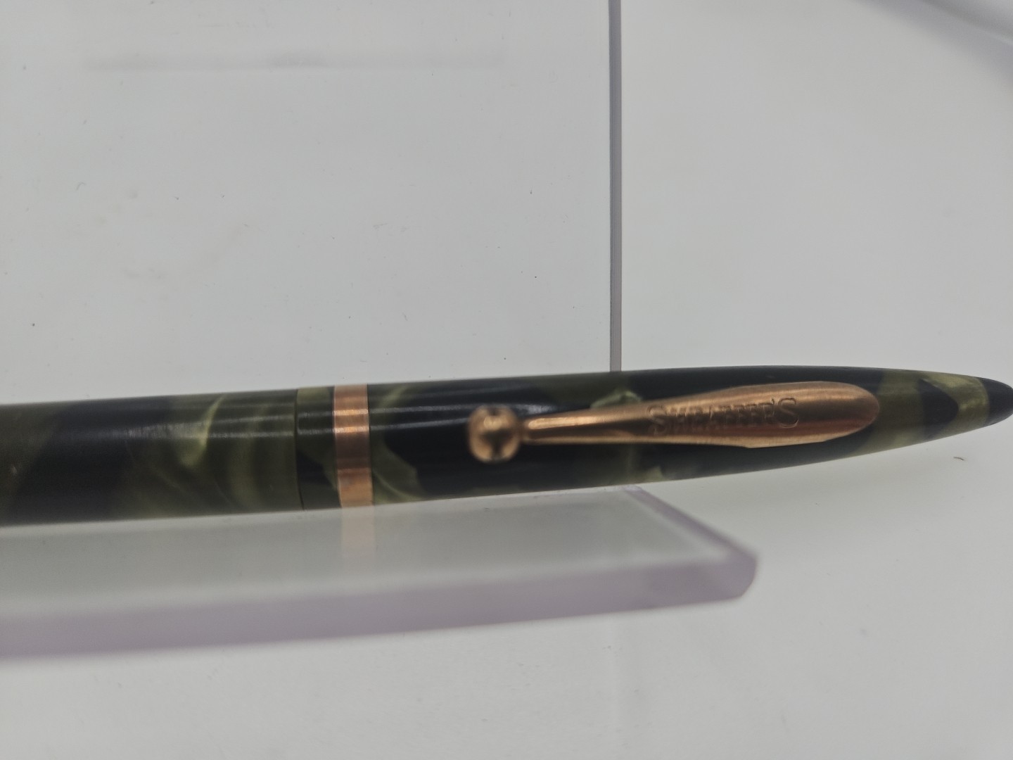 VINTAGE SHEAFFER GREEN Black MARBLE Retractable PENCIL