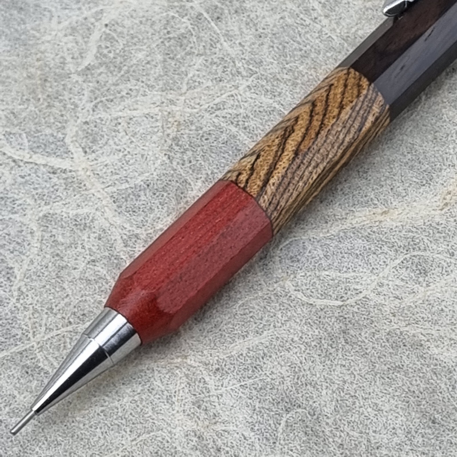 Hand Crafted Pentel PG5 Mechanical Pencil with Octagonal Wood Barrel