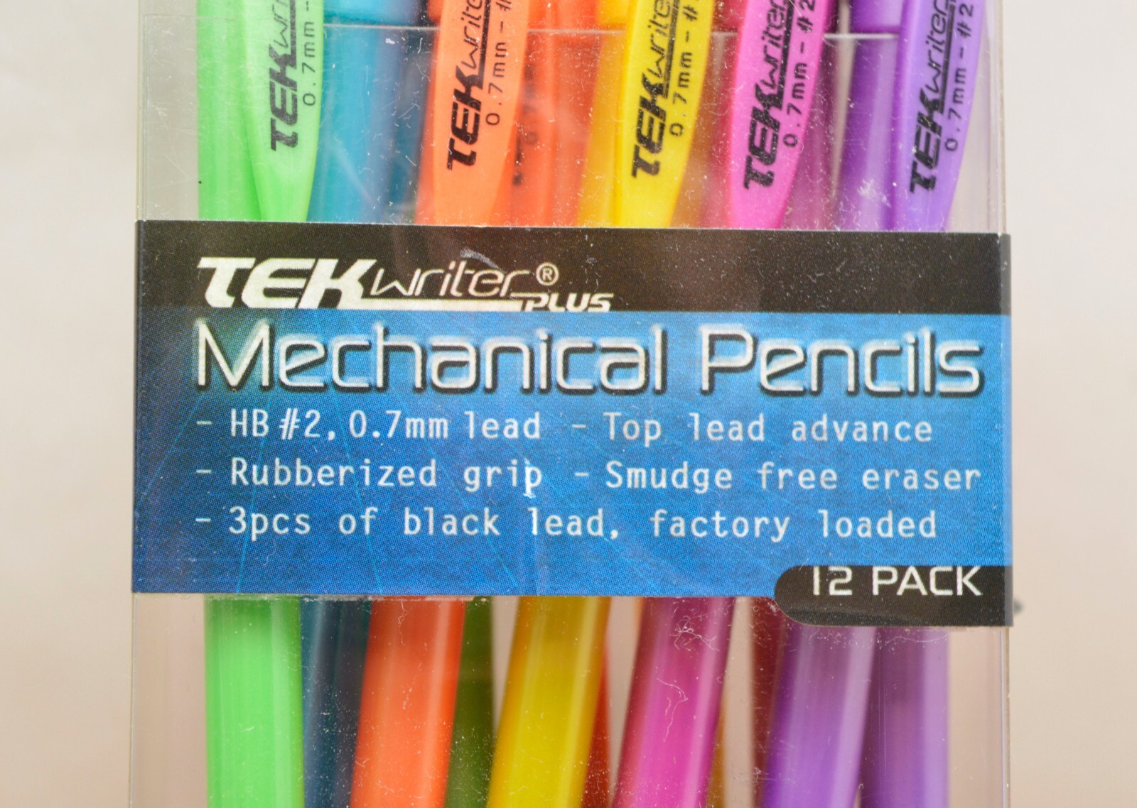 NEW Tek Writer Plus Mechanical Pencils 0.7mm #2 Various Colors With Erasers