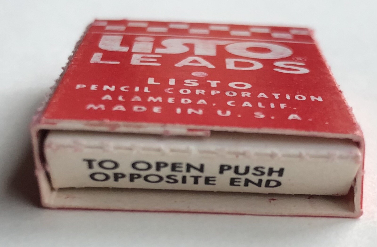 Vintage LISTO Pencil Corporation 4mm Red No. 162 Marking Lead 6 Pack CA USA