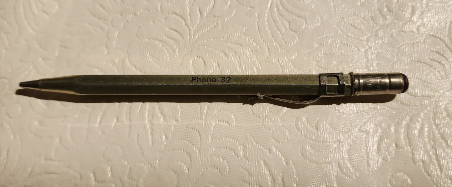 Antique Scripto Mechanical Pencil Franklin Hardware Fort Myers Fl Phone 32. 4-47