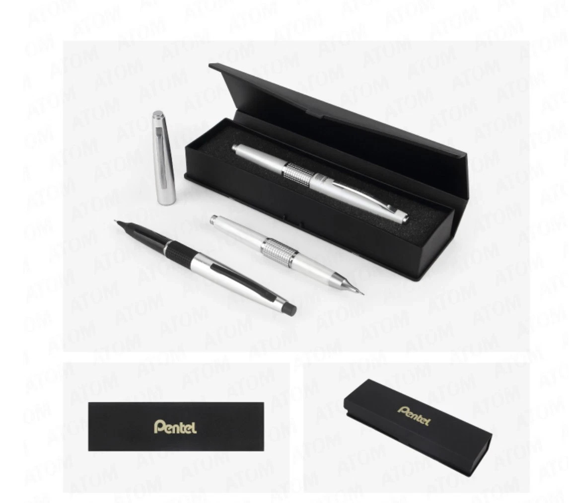 Pentel Kerry 0.5mm Mechanical Pencil Black Silver Limited P1035L-AZO Sharp Cap