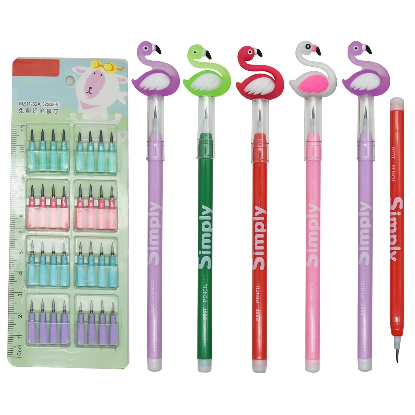 12 Pieces Adorable Stackable Pencils Flamingo Pencils Bird Stacking Pencil Wi…