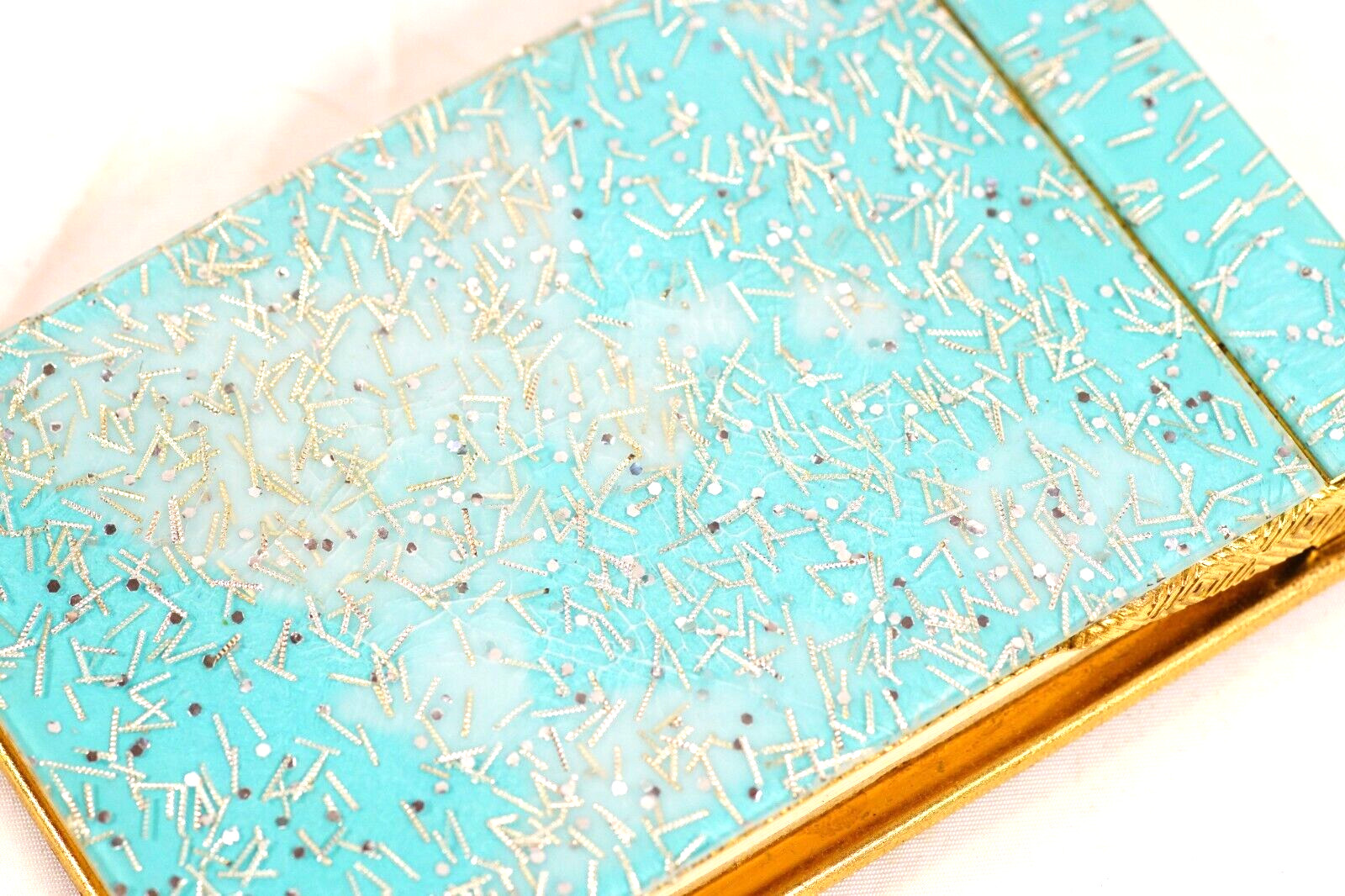 1950s Stik Mechanical Pencil & Rare Mini Acrylic Glitter Folder Writing Pad