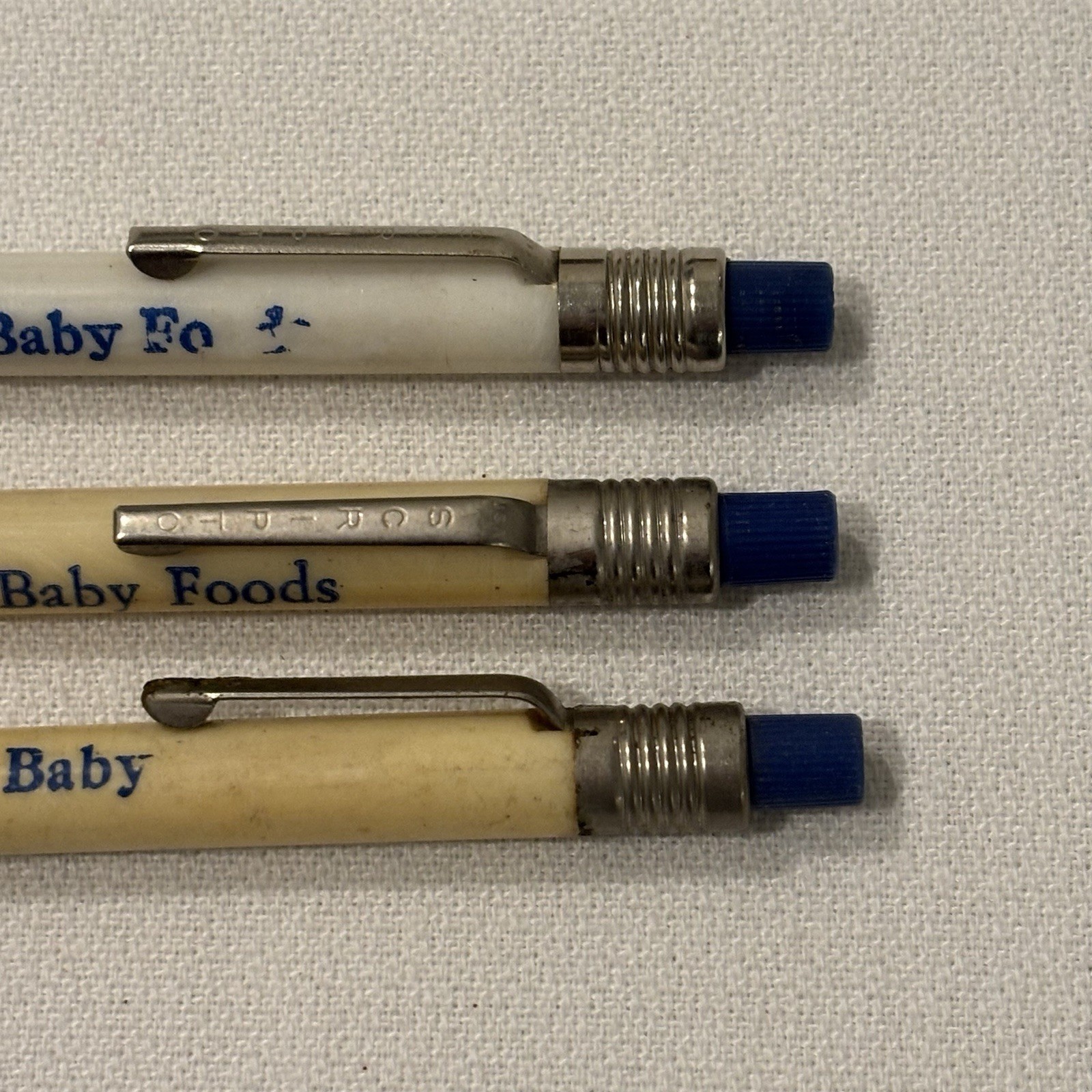 Vintage GERBER Baby Foods Mechanical Pencil Set Advertising Twist Top OLD LEAD