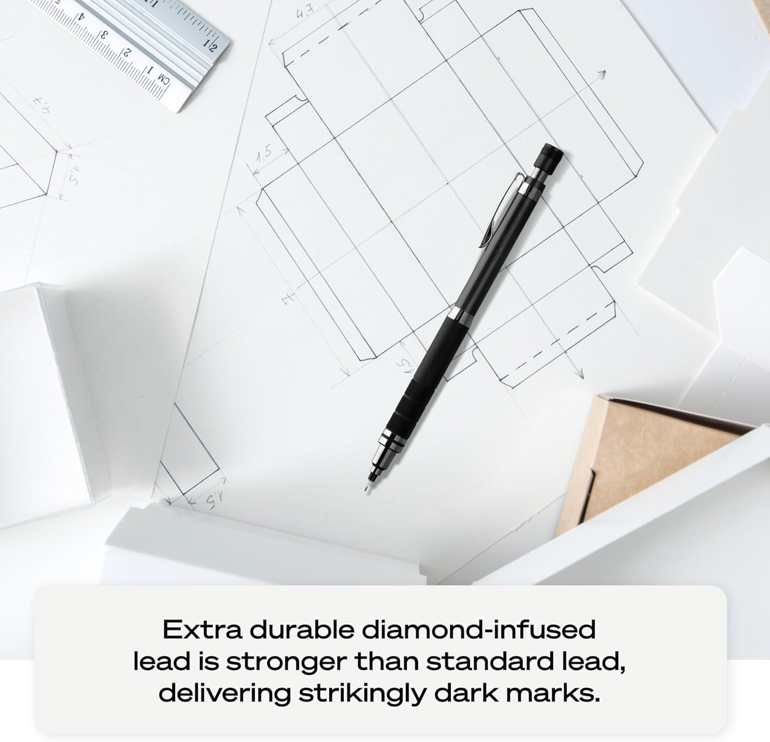 Uniball Kuru Toga Elite Mechanical Pencil Starter Kit, 0.5Mm, HB #2, Silver Barr