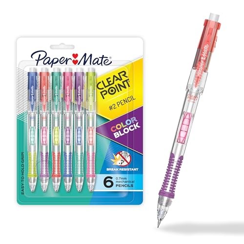 Clearpoint Mechanical Pencil – Break-Resistant – 6 Count – Pack of 1