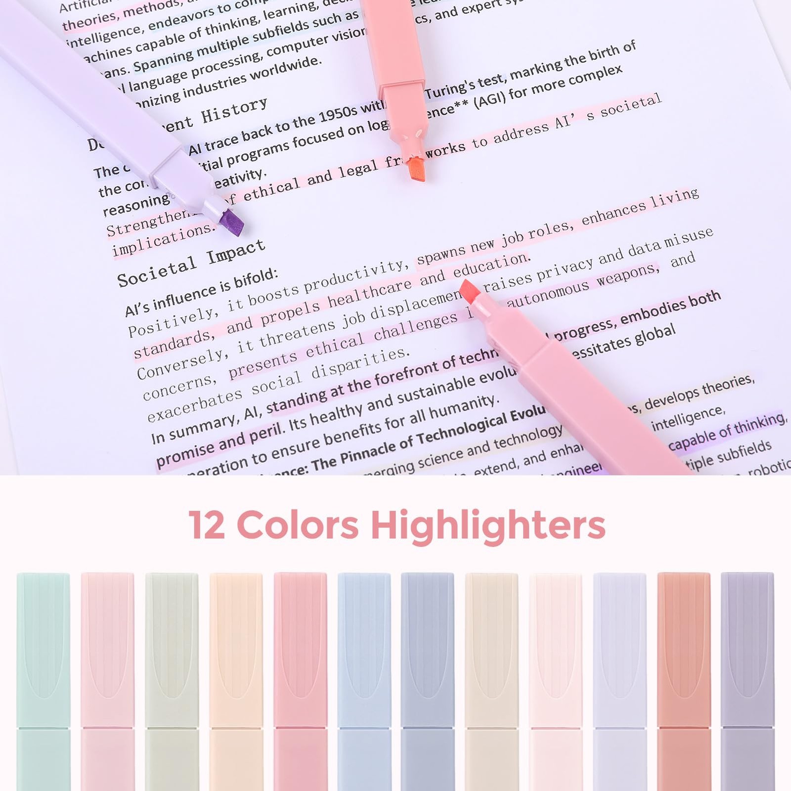 43PCS Aesthetic School Supplies, Stationery Kit with Cute Pen Case, 12 Pastel…