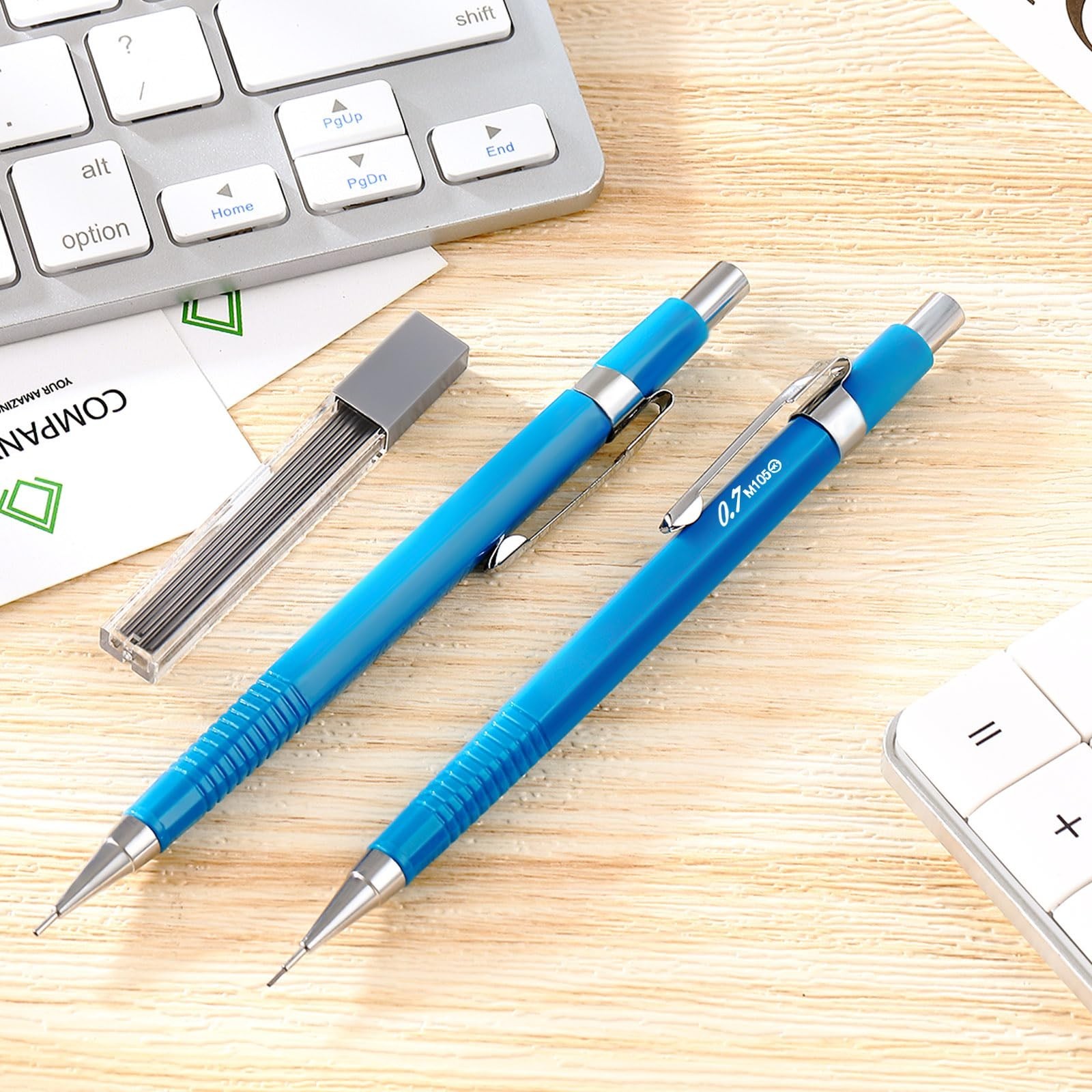 24 Pcs Retractable Mechanical Pencils 0.7mm – Metal Penpoint for Writing & Drawi