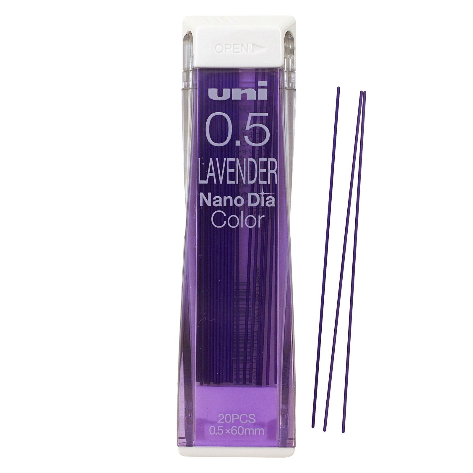 Uni NanoDia Lavender Mechanical Pencil 0.5mm Lead Pack of 20 Japan