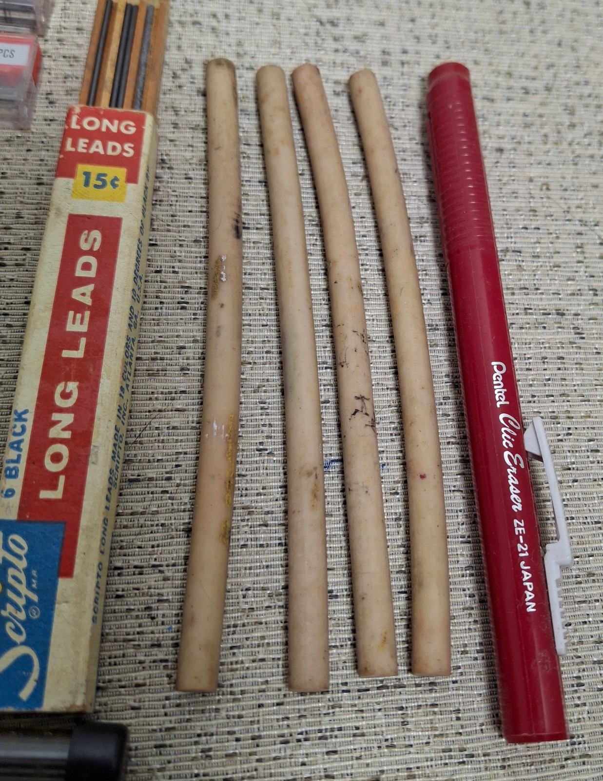 Mixed Lot Scripto/ Pentel/Papermate #2 Mechanical Pencil Eraser Lead Refill/Used