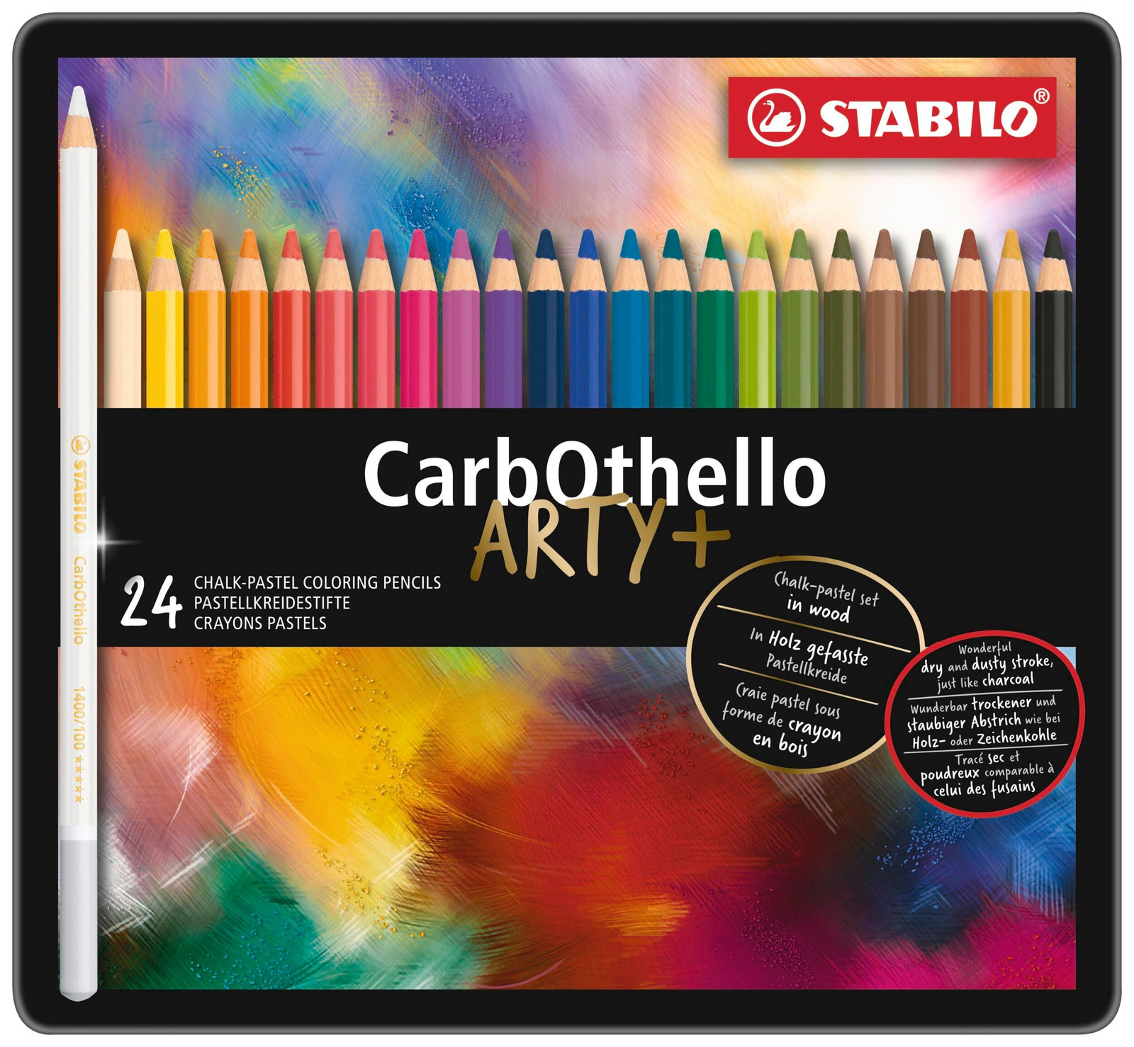 STABILO – CarbOthello – Chalk-Pastel 24 Count (Pack of 1), Assorted Colors