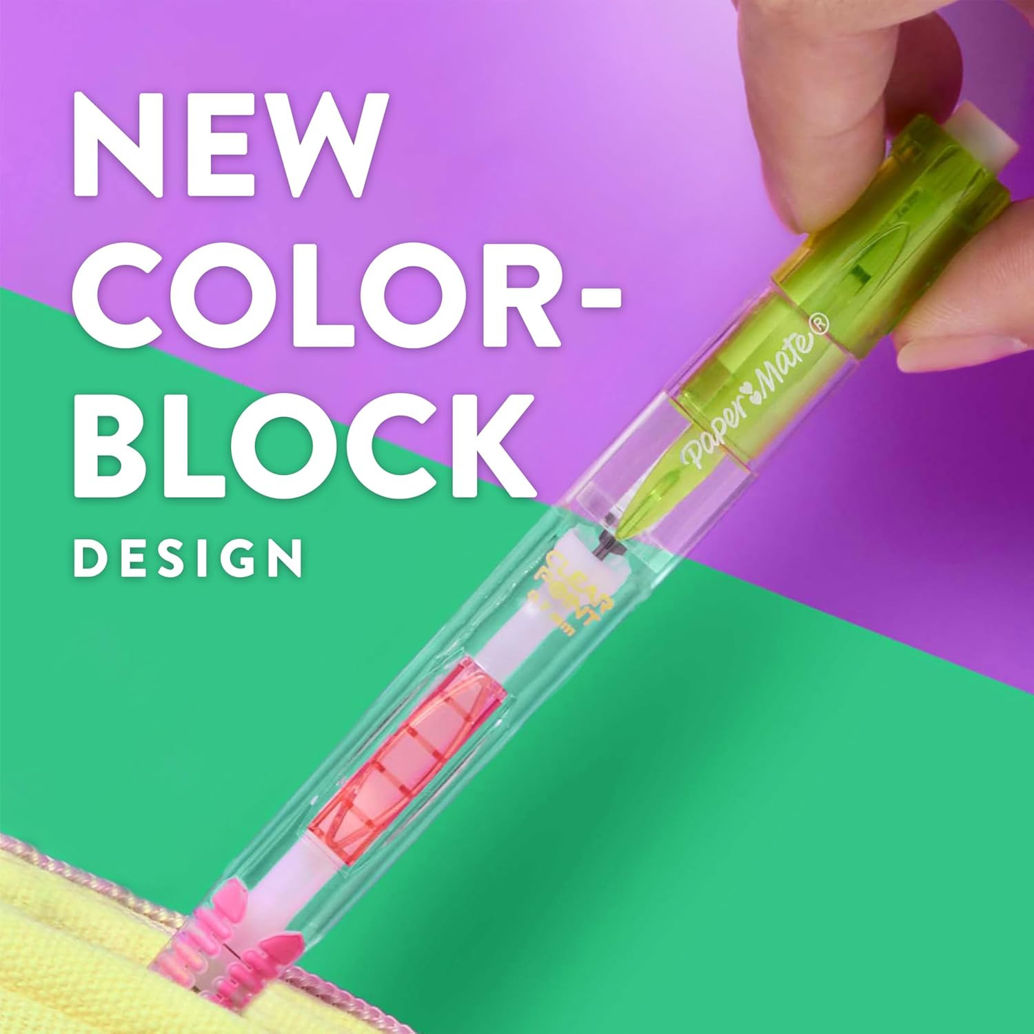 Paper Mate Clearpoint Mechanical Pencil, Break-Resistant, Color Block Edition, H