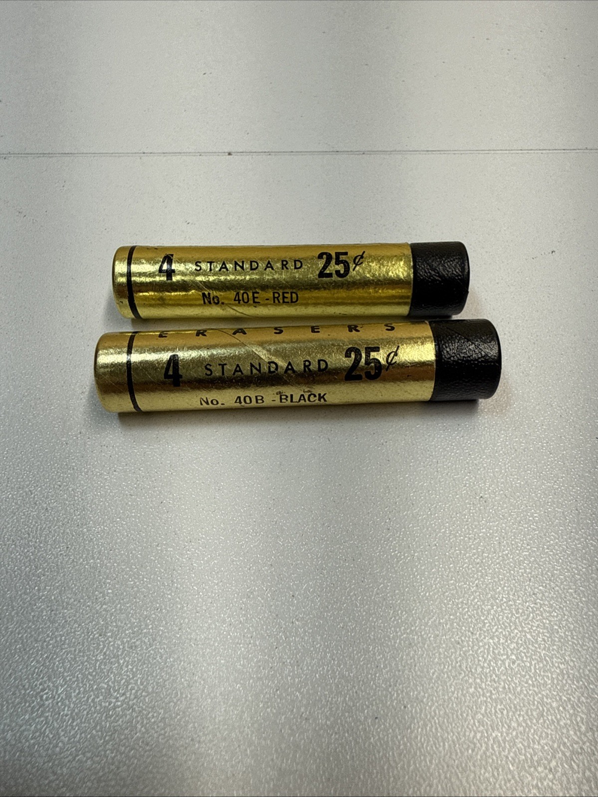 VINTAGE AUTOPOINT Mechanical Pencil ERASERS ~ 2 TUBES – #40E Red and #40B Black