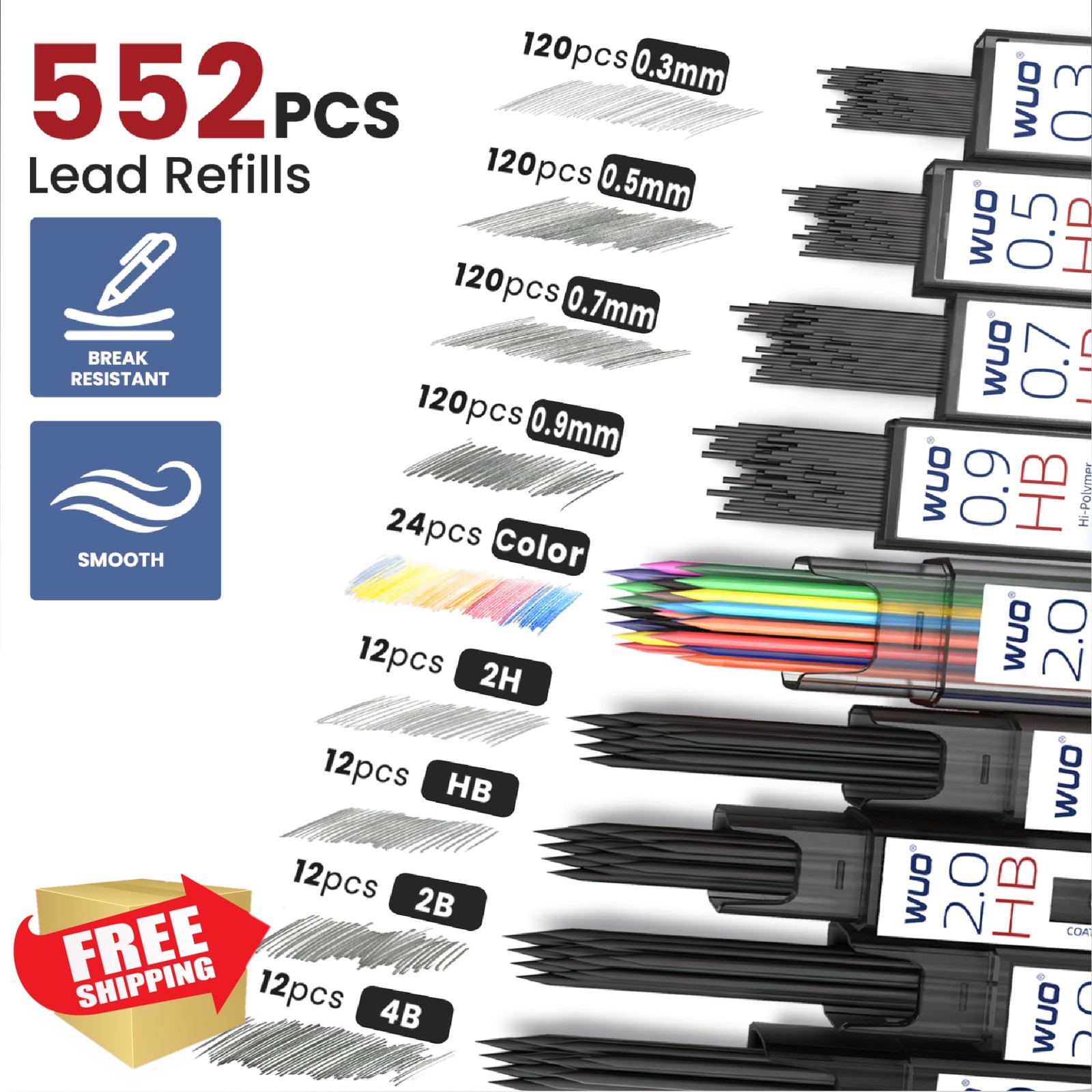 WUO Mechanical Pencil Set 0.3-2.0mm