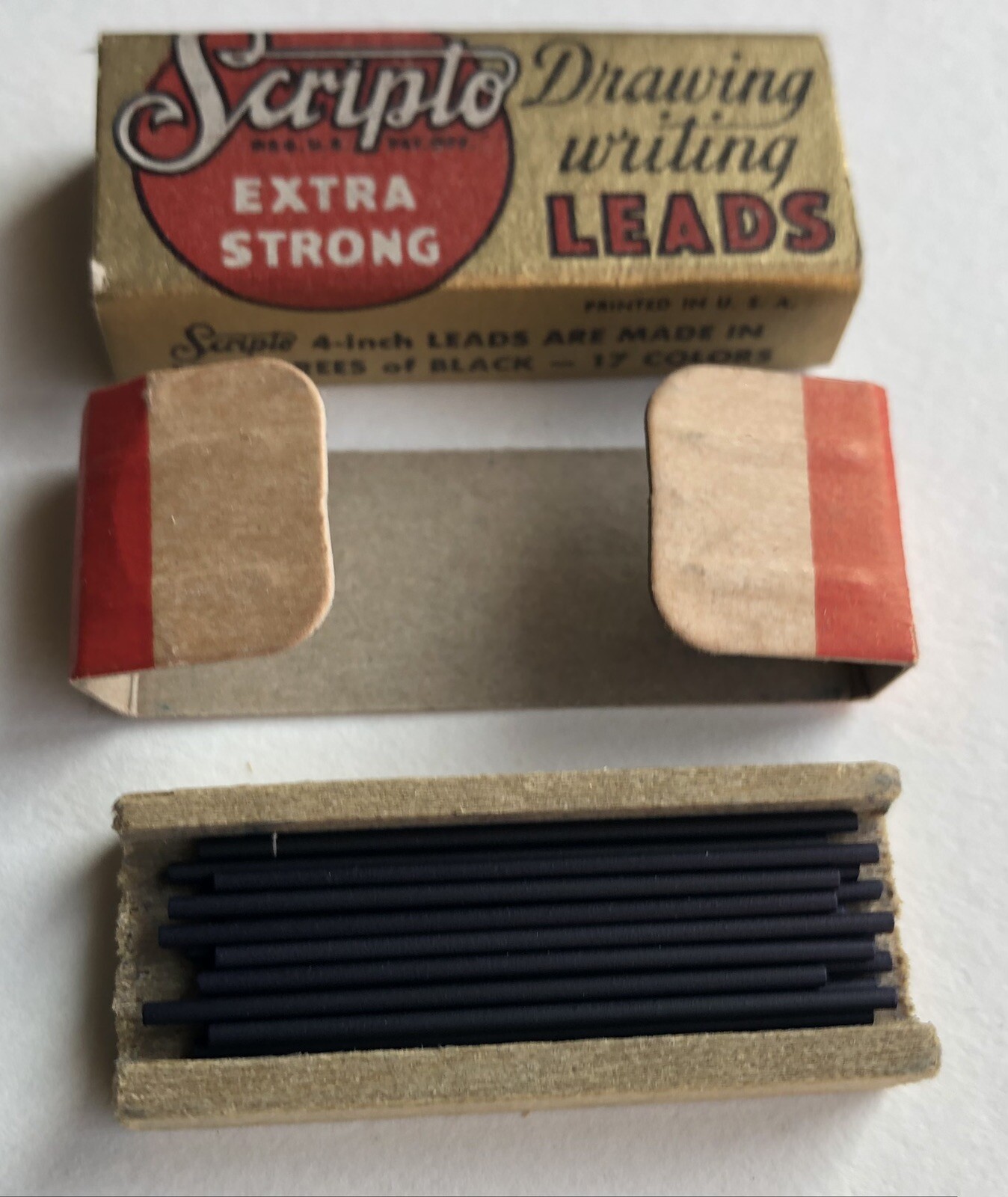 Vintage Scripto Mechanical Pencil Lead BLUE 1.18mm 1-3/8″ NOS 15pk USA