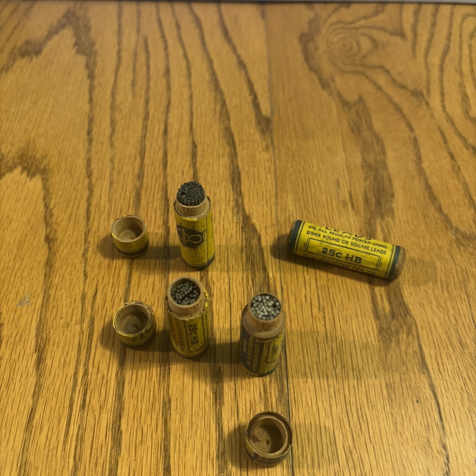 4 Vintage Scheaffers Pencil Lead Wooden Container 25c HB See Description