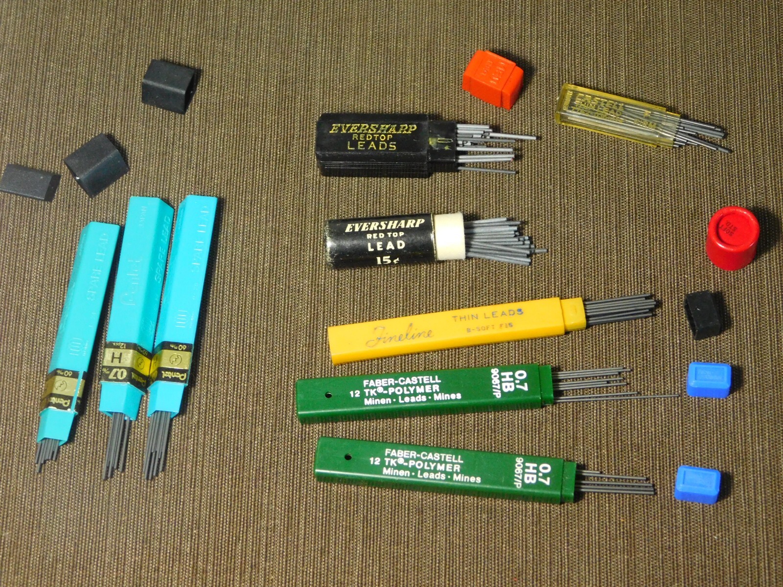 VINTAGE MECHANICAL PENCIL LEADS LOT SCRIPTO MONGOL PENTEL EVERSHARP FINELINE++