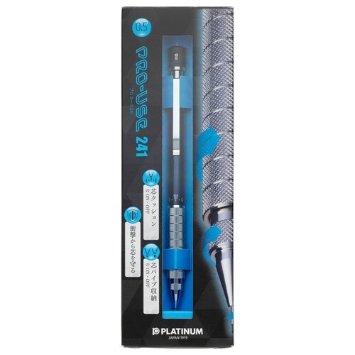 PLATINUM PRO-USE 241 Mechanical Pencil 0.5mm MSDD-2500B Blue Japan